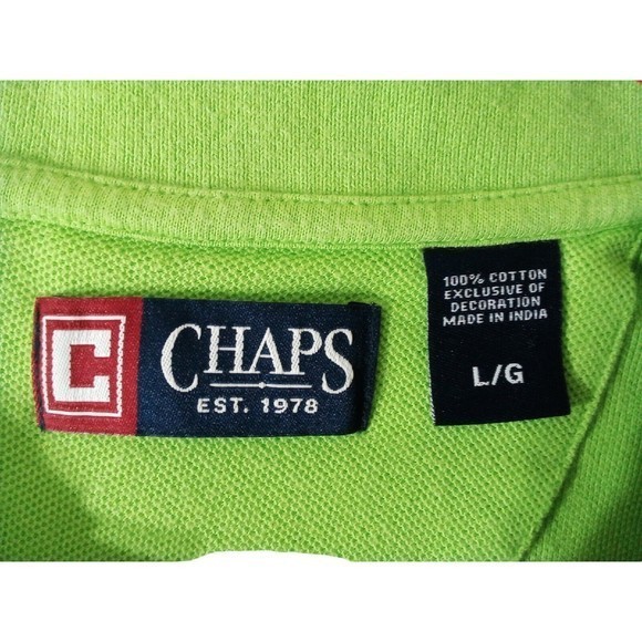 Men's Chaps Polo Green Shirt Size Large - Picture 12 of 16